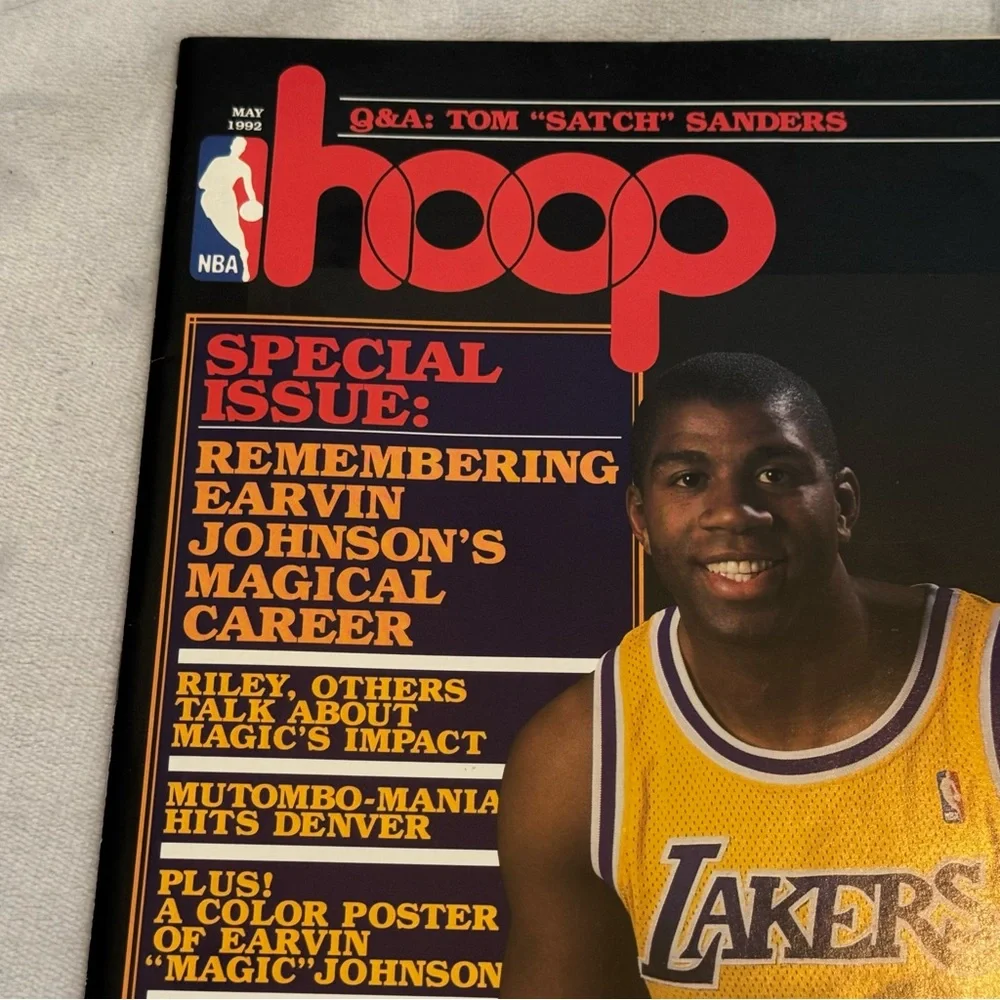 Hoop Magazine May 1992 Magic Johnson Tribute w/ Poster Lakers NBA - Picture 4 of 11